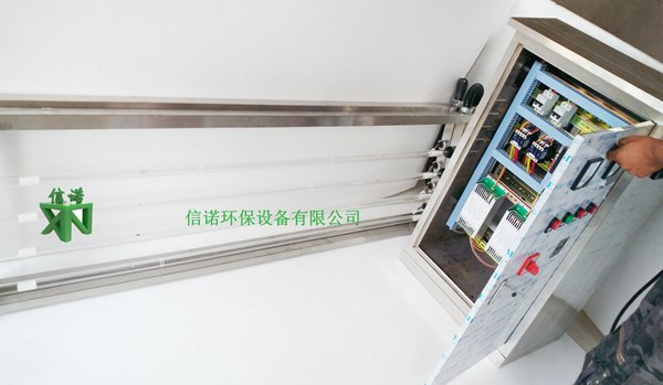 日處理10000方污水 明渠式紫外線消毒器 一級A排放標(biāo)準(zhǔn) 帶PLC和自清洗功能